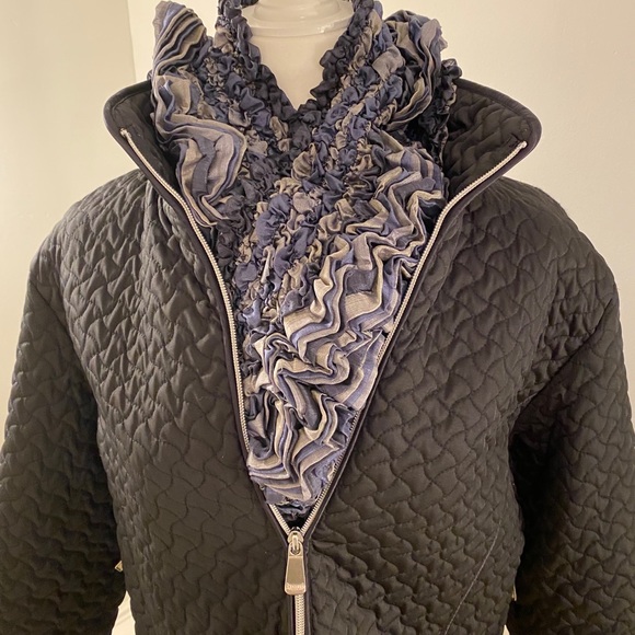 Blue Dressy Scarf w/ scrunching detail & fringe - Picture 8 of 10